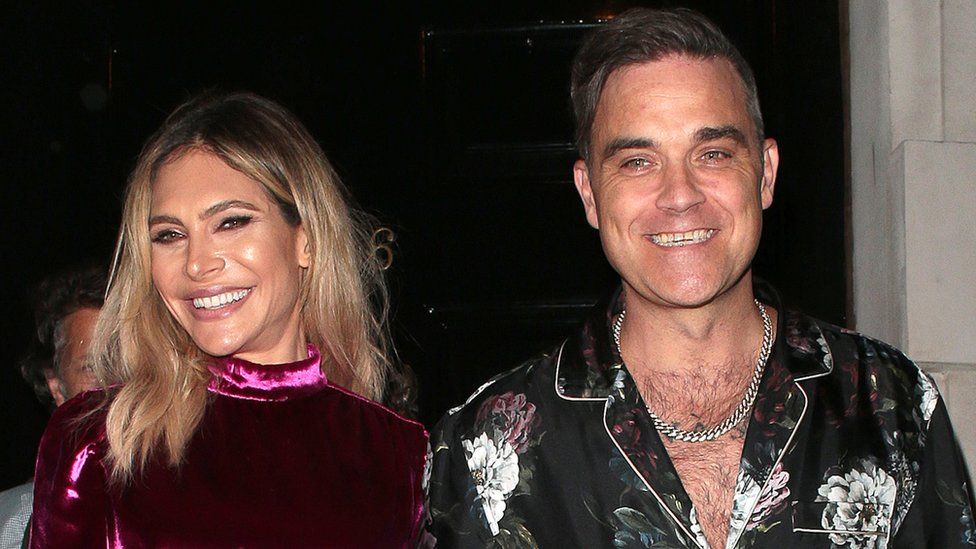 L to R: Ayda Field and Robbie Williams
