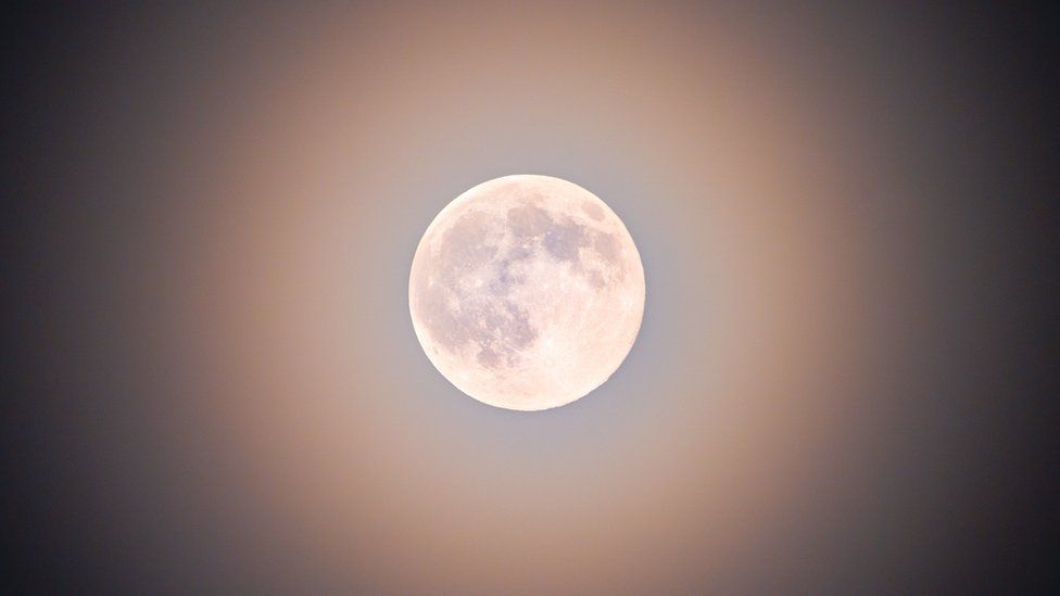 A winter Moon "halo" over Northumberland International Dark Sky Park