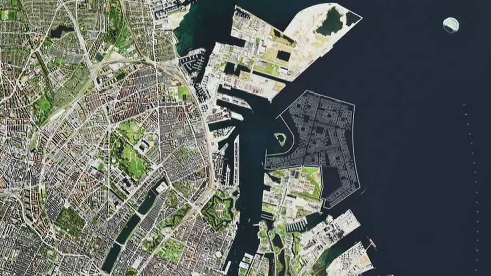 Диаграмма датского правительства, показывающая, как будет выглядеть остров