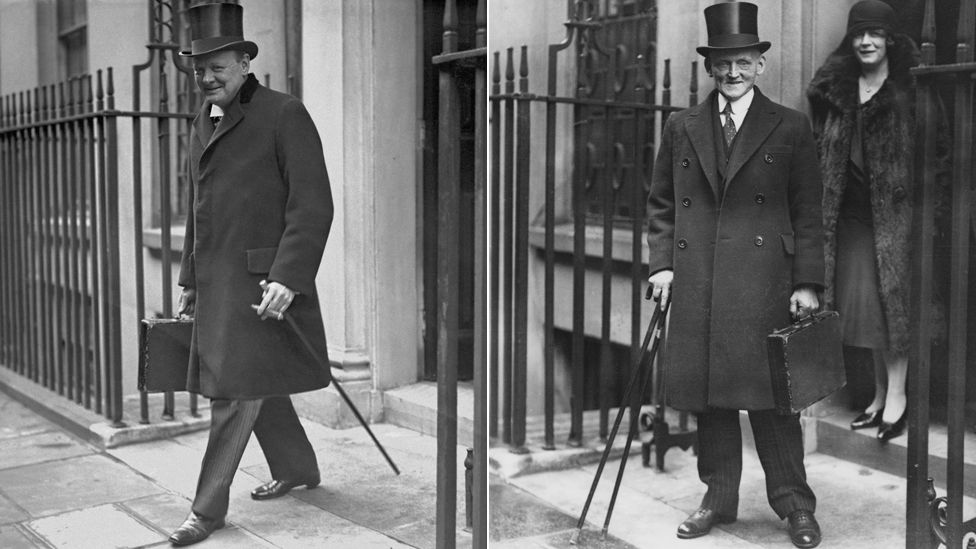 Winston Churchill pictured in 1925 (left), Philip Snowden pictured in 1930