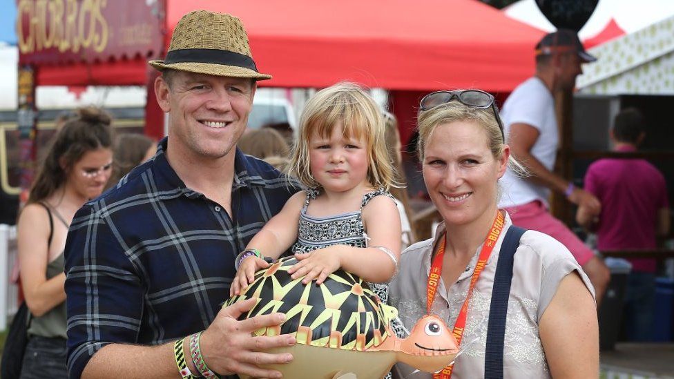 Mike Tindall and Zara Phillips with their daughter Mia at The Big Festival in August 2016