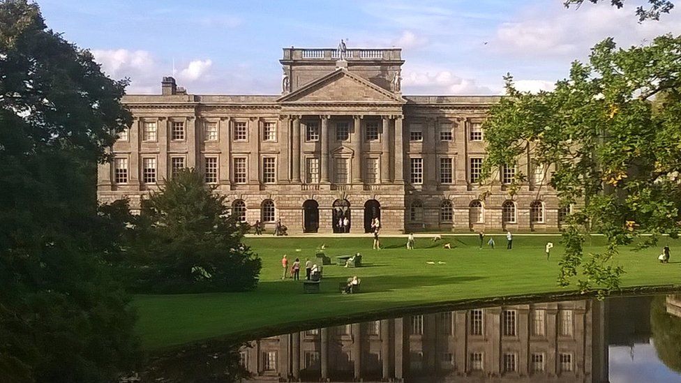 Lyme Hall reflected in the lake