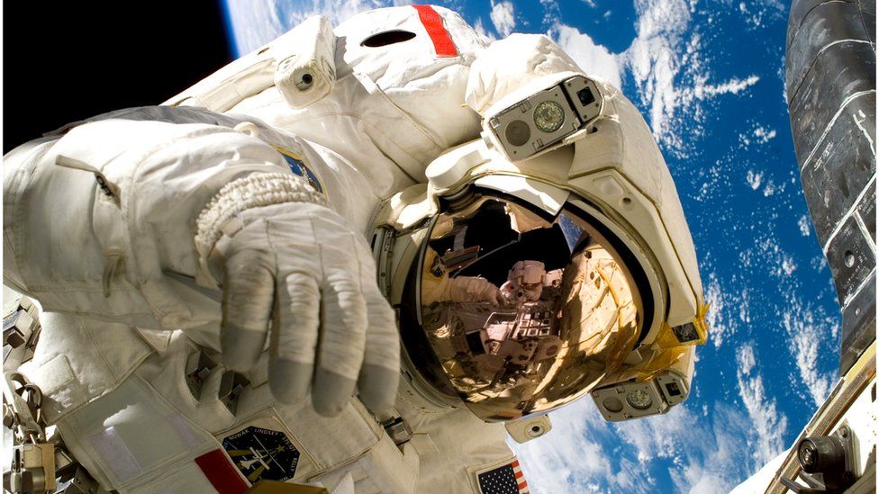 Mission specialist Piers J. Sellers participates in the mission's third and final spacewalk July 13, 2006.
