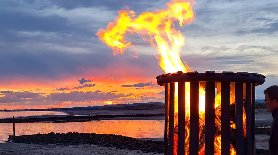 Lesley Mcclymont sent this image of a beacon pictured as the sun set at Irvine beach in Ayrshire