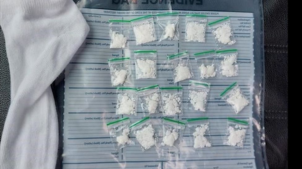 A collection of seized drugs