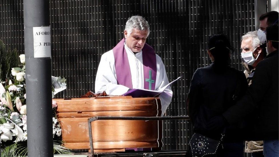 Funeral in Pamplona, Spain