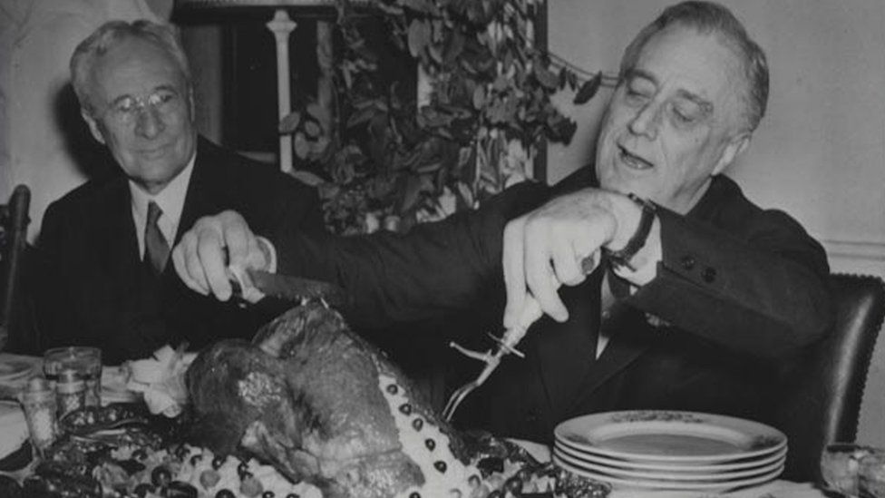 President Franklin D. Roosevelt Carving the Thanksgiving Turkey