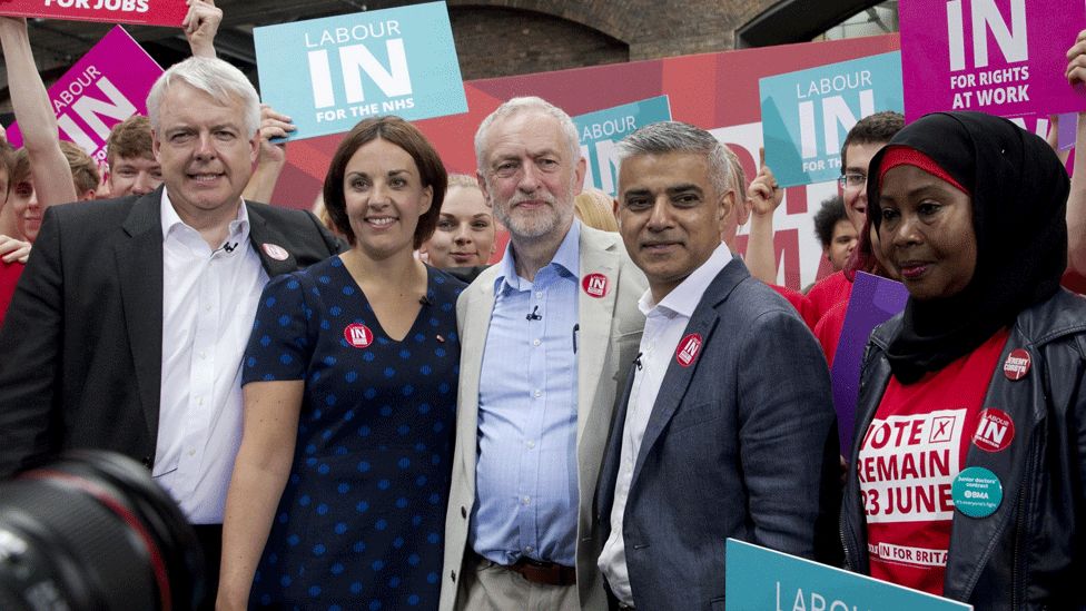 Kezia Dugdale and Jeremy Corbyn [centre of picture] campaigned together