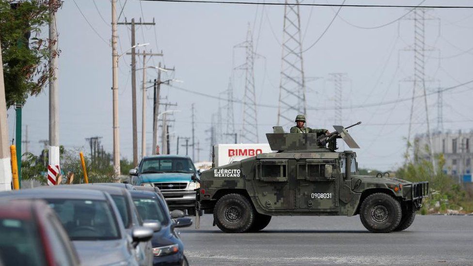 Police patrolling in Matamoros