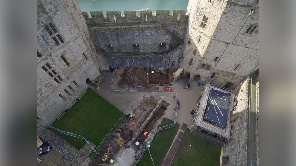 Caernarfon Castle during the dig