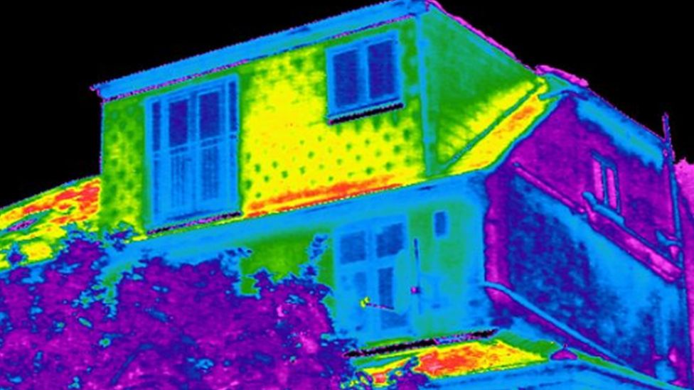 Thermal image of a house