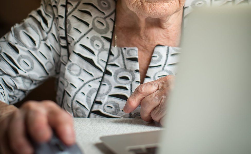 Elderly computer user
