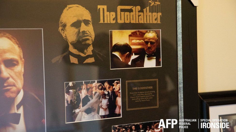 A photo of Godfather posters
