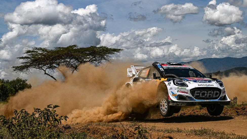 Adrien Formaux of France and Alexandre Coria of France compete driving in their M-Sport Ford WRT Ford Puma Rally1 Hybrid during during the Shakedown of the FIA World Rally Championship Kenya on March 27, 2024 in Naivasha, Kenya.