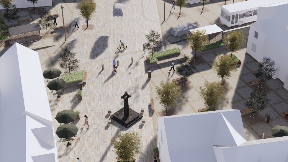 Artist impression of revamp for Caldicot town centre