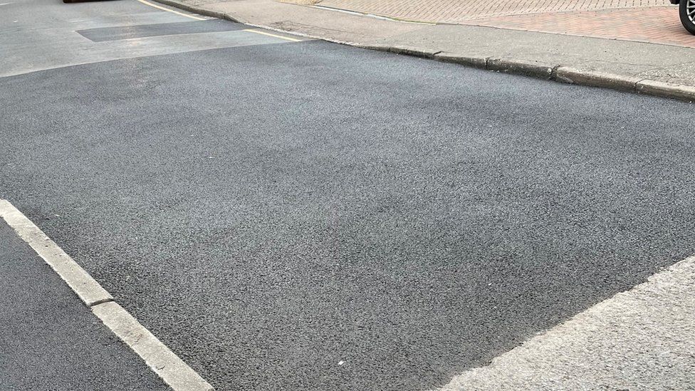 A new tarmacked road in Luton
