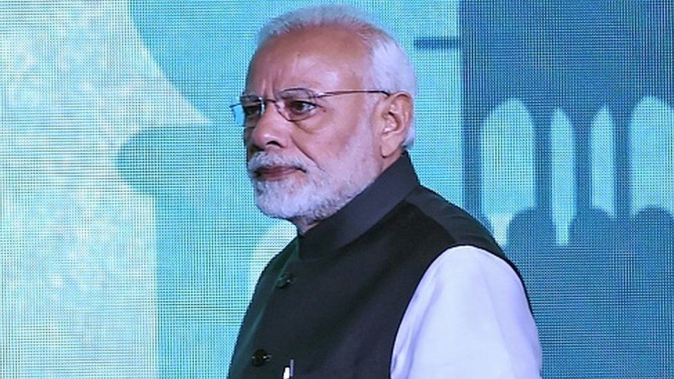 Prime Minister Narendra Modi arrives at the inaugural event of the three-day Raisina Dialogue conference in New Delhi on 8 January 2019
