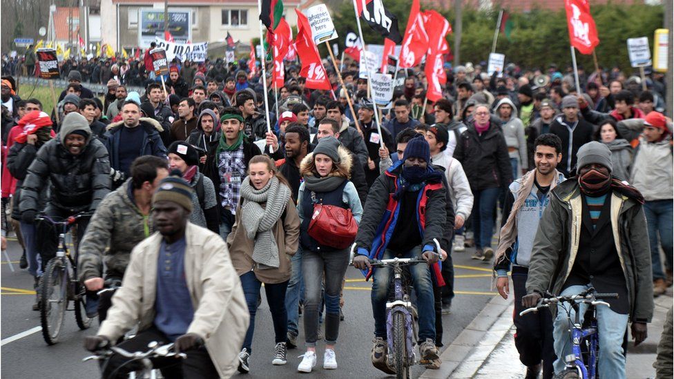 Demonstration in Calais