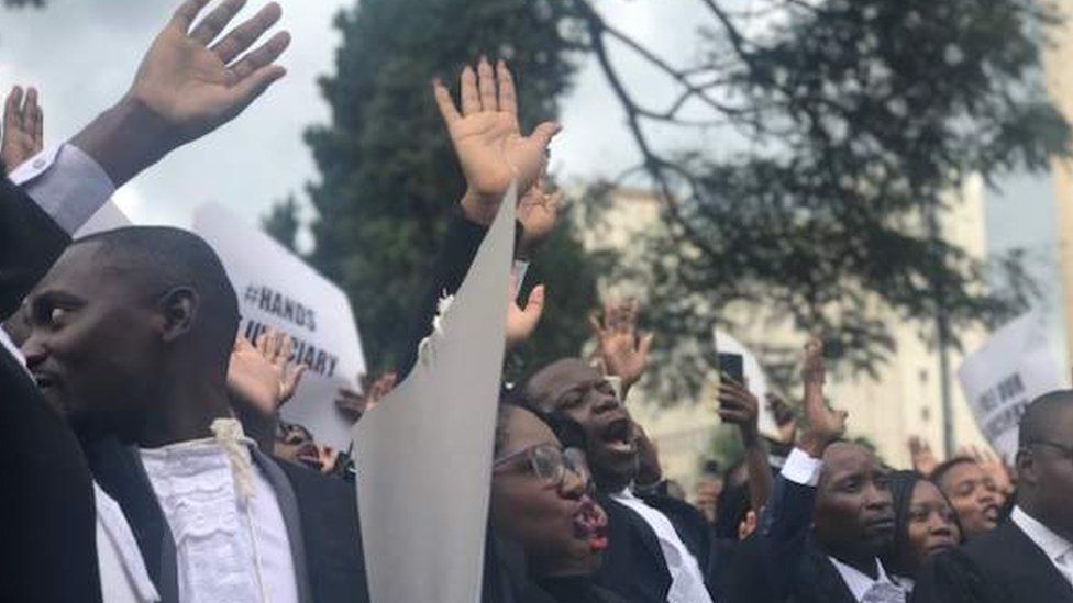 Lawyers protesting in Harare, Zimbabwe - Tuesday 29 January 2019