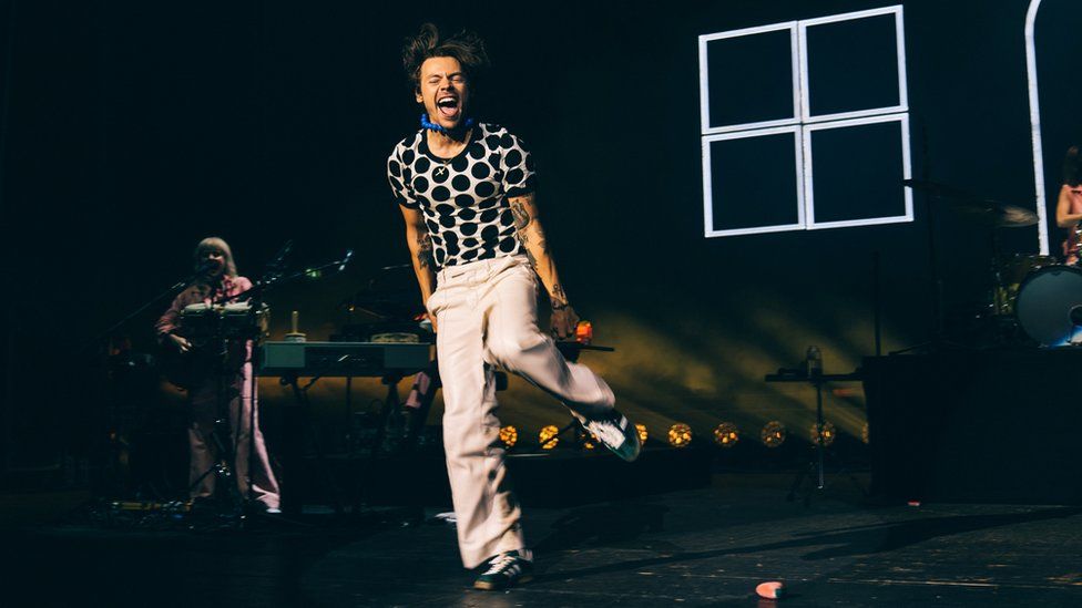 Harry Styles on stage at the Brixton Academy