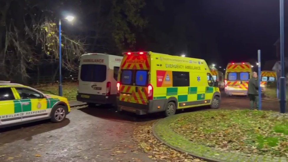 The ambulances outside hospitals