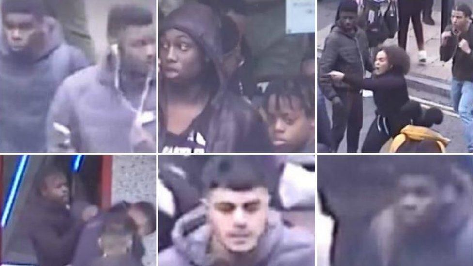 Collage of six possible suspects
