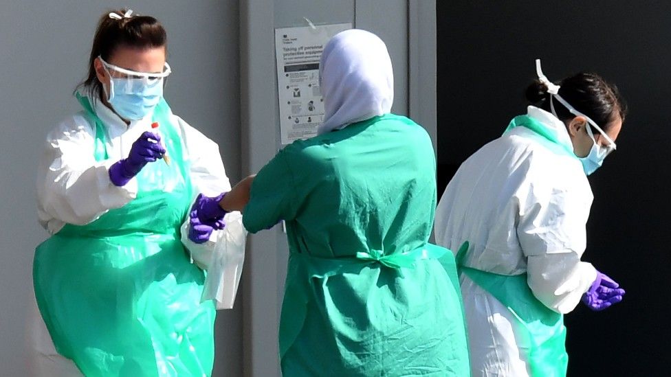 NHS staff wearing PPE