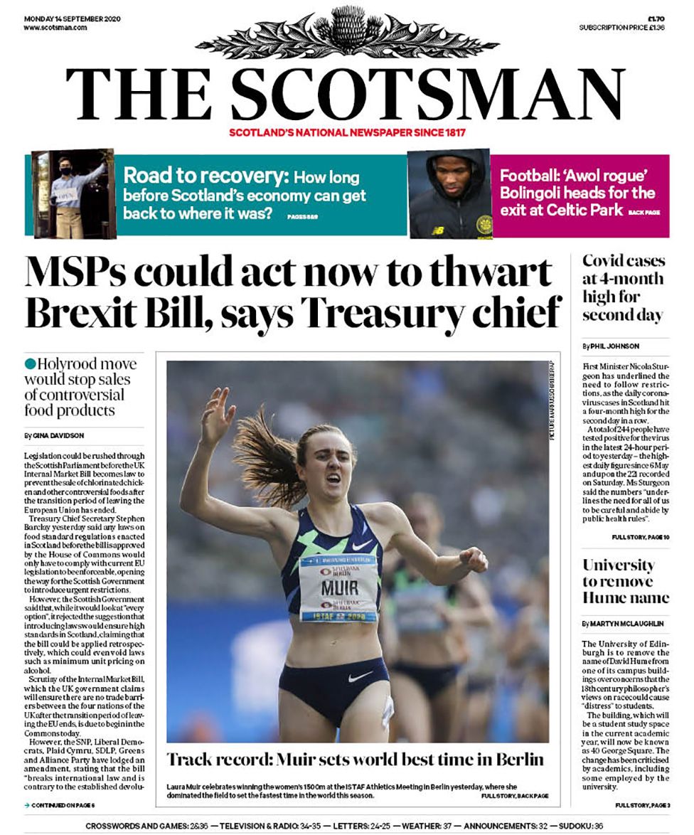 Scotlands papers Covid rules harming children and Brexit bill