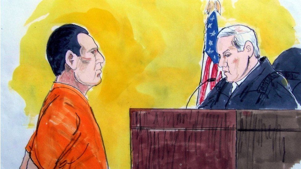 Courtroom sketch of David Headley