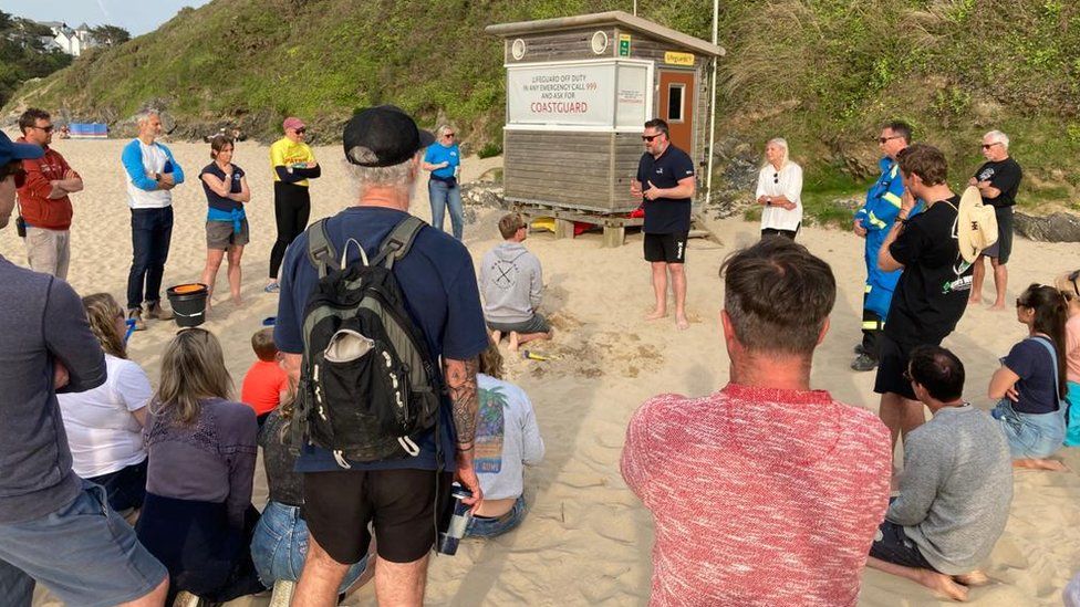 Members of Crantock Surf Live Saving Club