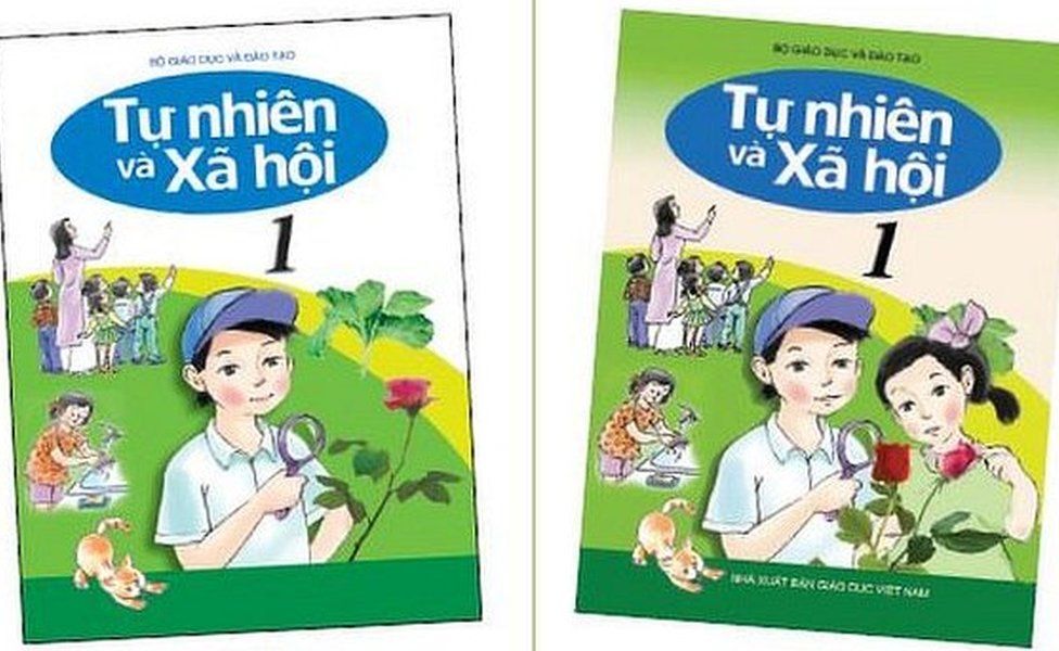 Suggested changes for a textbook, with a girl and a boy on the cover doing science