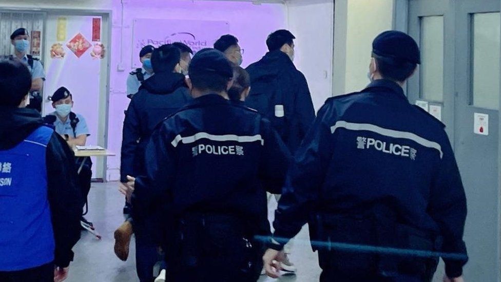 Police arriving at Stand News