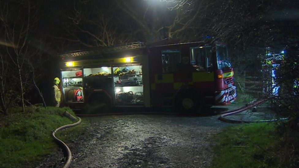 fire crew at Lammas eco village in Pembrokeshire