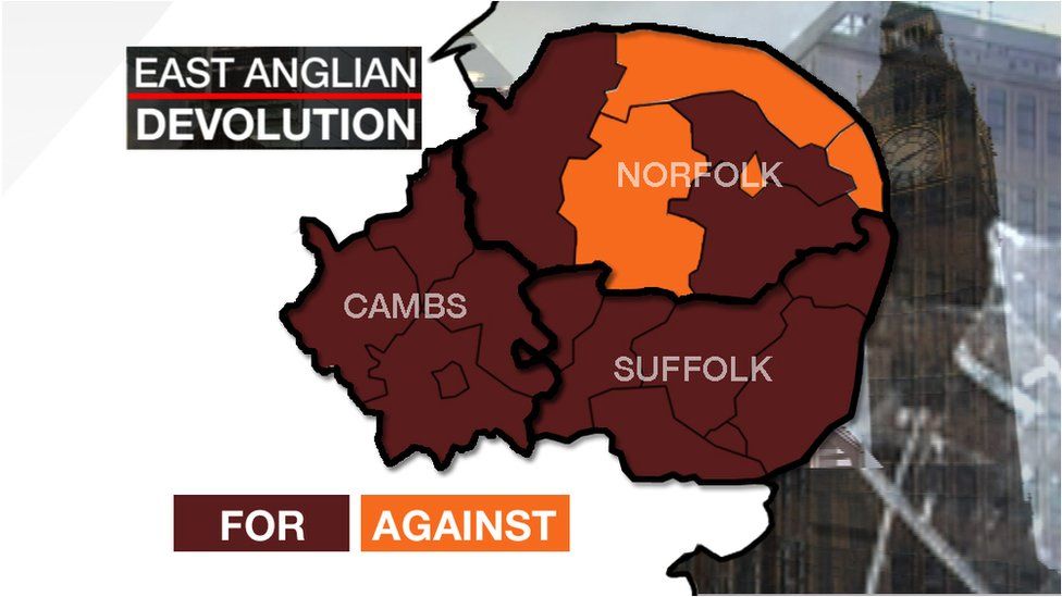 East Anglian councils agree to pursue regional devolution - BBC News