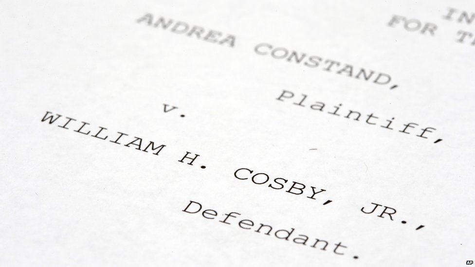 В показаниях говорится: «Андреа Констанд, истец, против Уильяма Х. Косби-младшего».