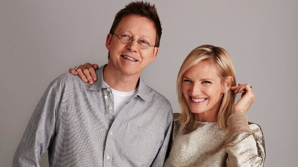 Simon Mayo and Jo Whiley pictured in 2018