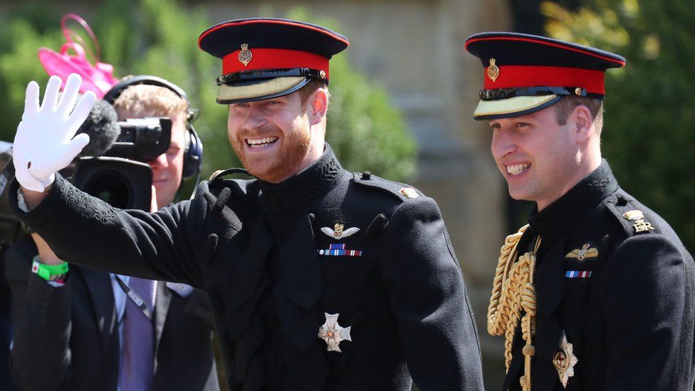 Prince Harry and the Prince of Wales at Prince Harry's wedding
