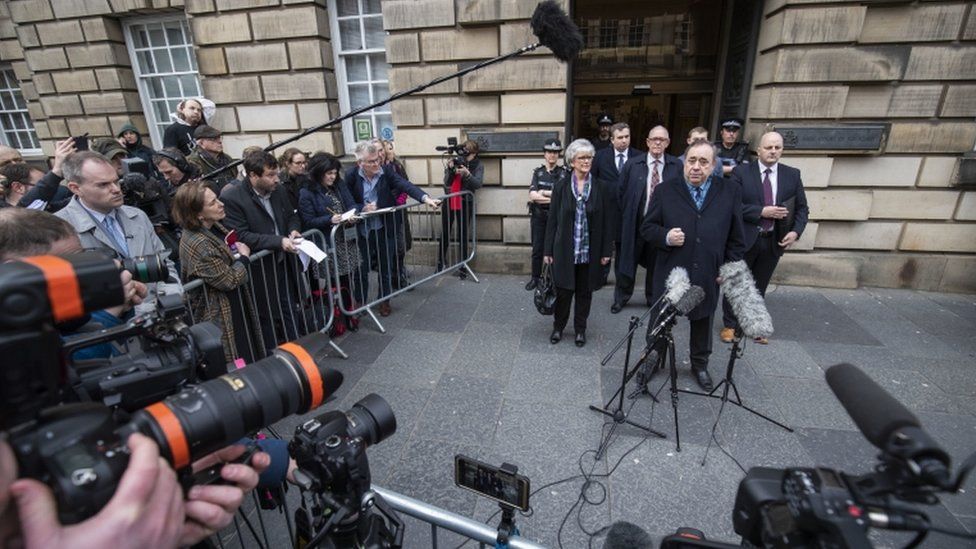Alex Salmond outside court