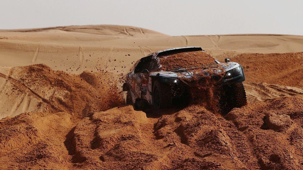 Ph-Sport's Lionel Baud and co-driver Jean-Pierre Garcin in action during stage 3 of the Dakar rally in Saudi Arabia (4 January 2022)