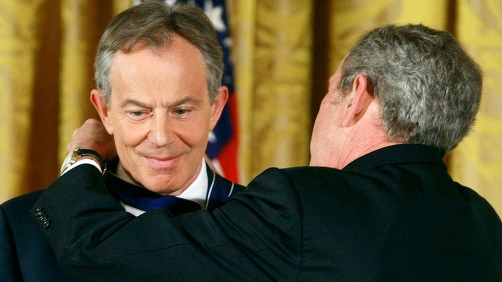 Tony Blair and George W Bush