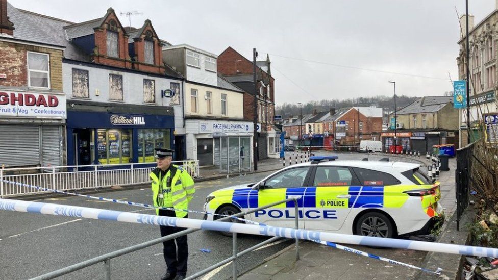 Scene of shooting in Page Hall Road, Sheffield