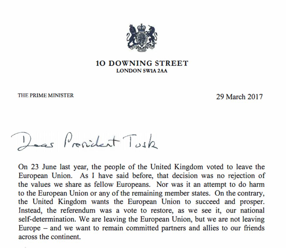May letter to Tusk
