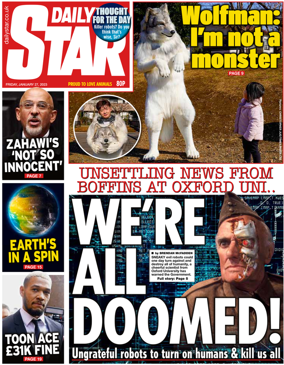 The Daily Star front page 27 January 2023