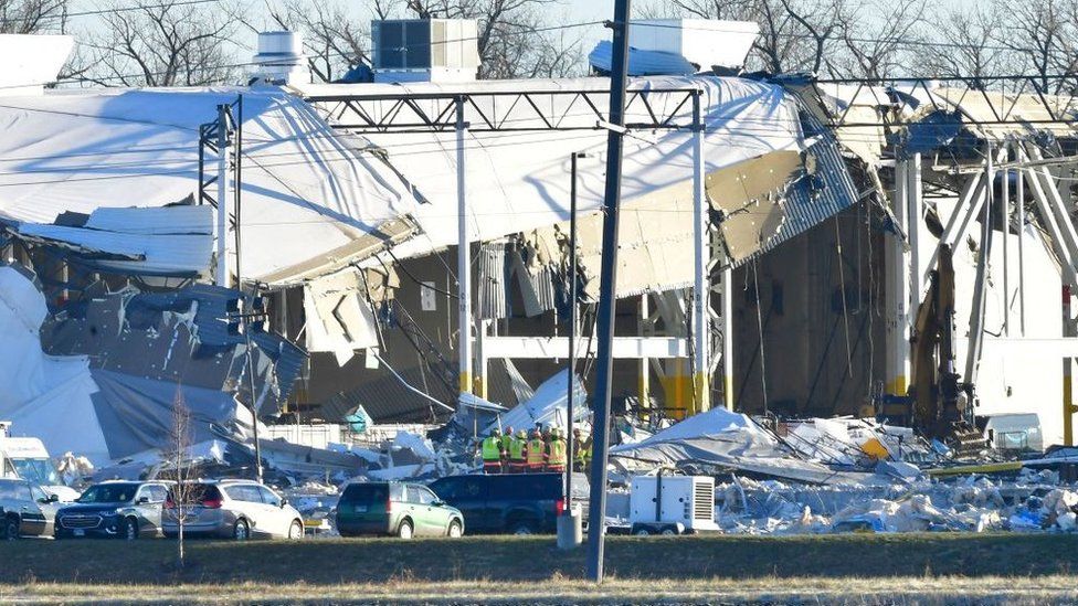 Amazon warehouse damaged in tornado