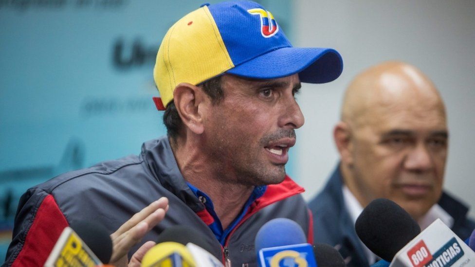 Venezuelan opposition leader and Governor of Miranda state Henrique Capriles in Caracas, 9 August 2016