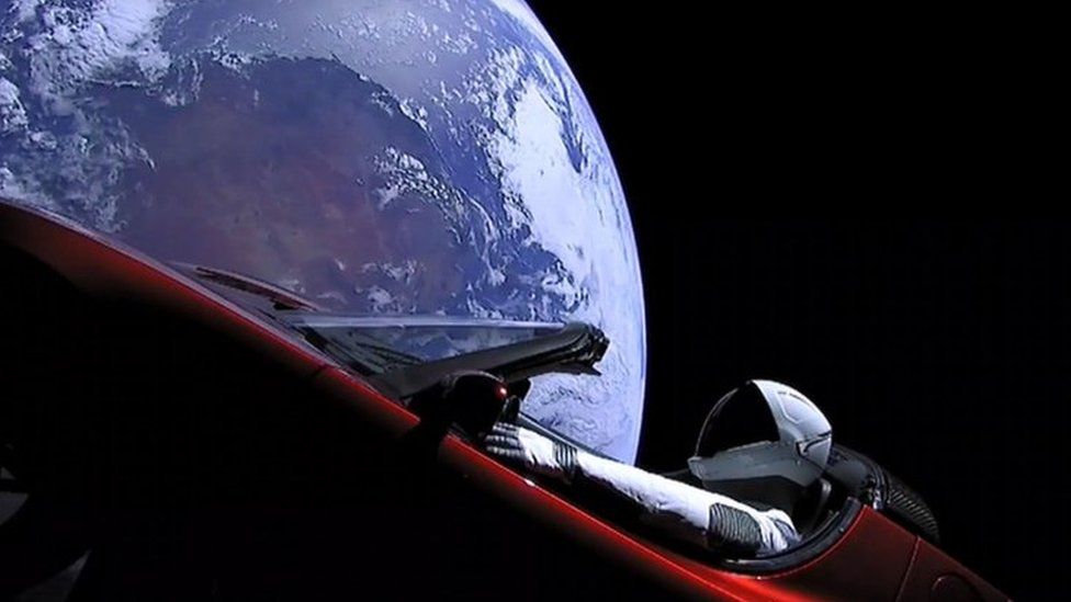 Tesla car in space