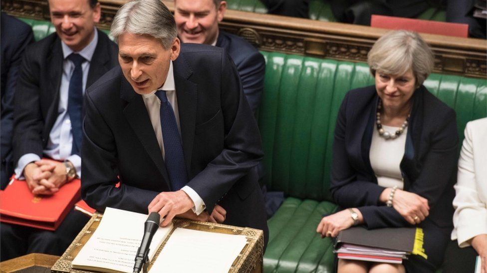 Philip Hammond and Theresa May during the Budget