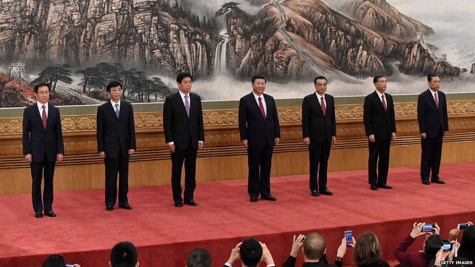 The seven members of the Politburo Standing Committee