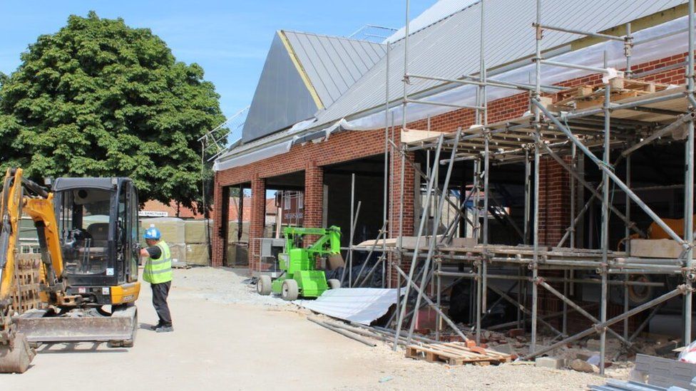 The new store during construction