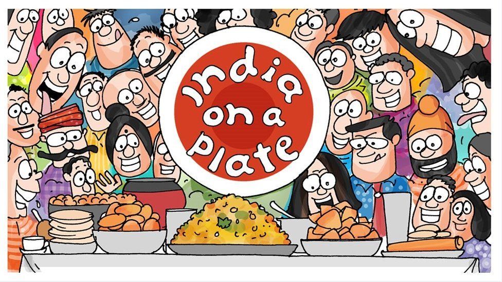 indian food plate cartoon